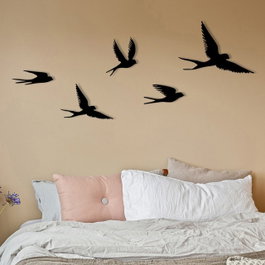 Wallity Crow Escultura de Pared de Metal con Diseño de Aves